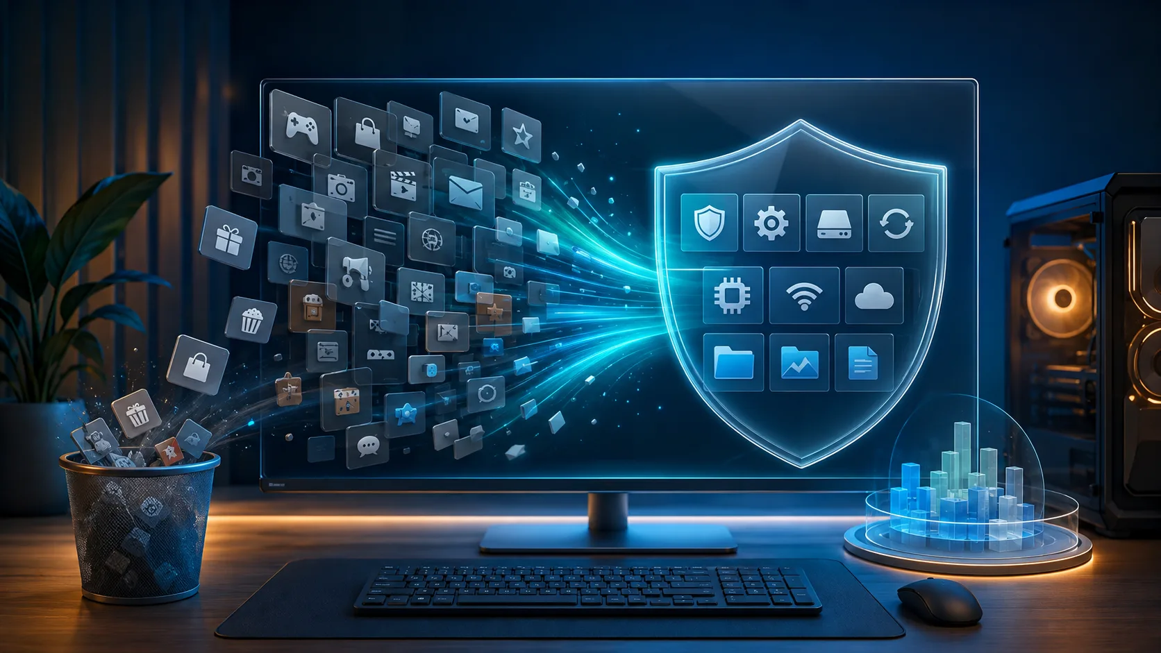 Ilustrasi tetapan Windows 11 untuk membuang aplikasi bloatware dengan selamat.